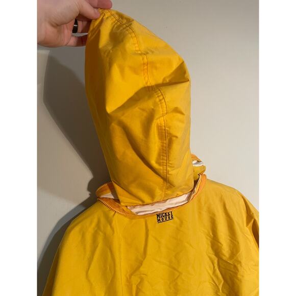 Vintage Disney Store Mickey Mouse Coat Large Men’s Yellow Hooded 1/2 Zip Snap - Picture 9 of 13